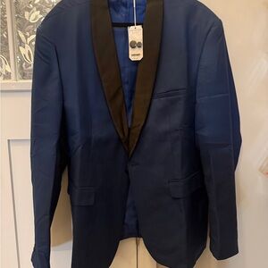 COOFANDY Navy Tuxedo/Suit Jacket with Black Lapel (NWT) PROM Wedding